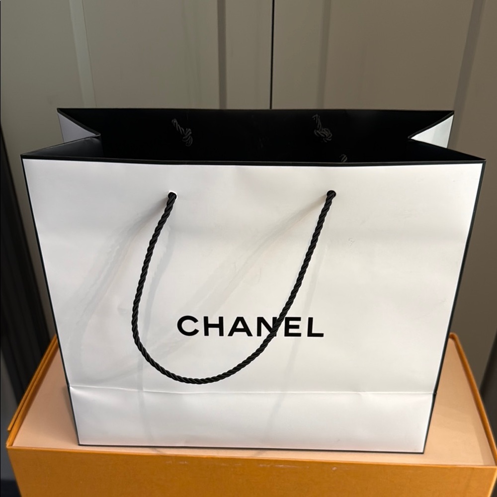 Chanel White Shopping Bag